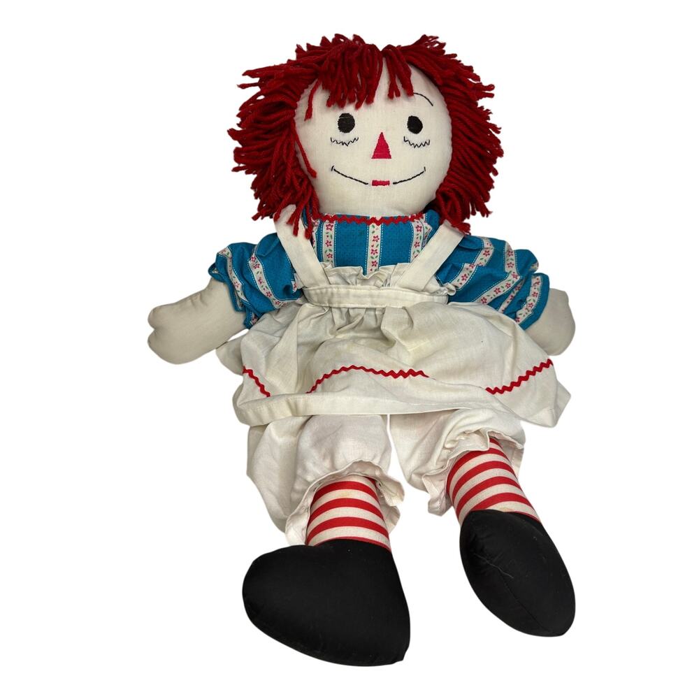 Hand Sewn 24" Raggedy Ann Doll Handmade Vintage Americana Folk Art